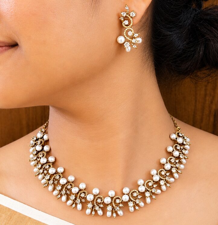 Pearl Vine Necklace Set - Image 2