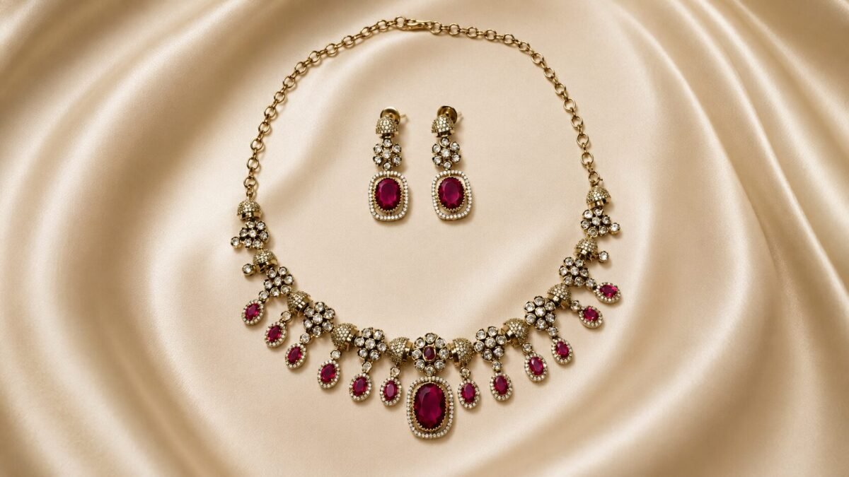 Floral Drape Necklace Set - Image 4