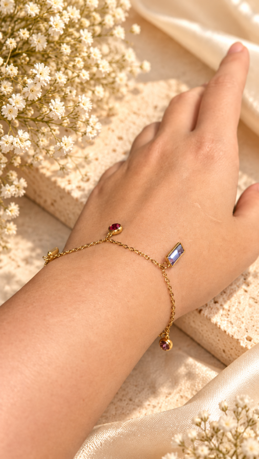 Gemstone Charm Bracelet